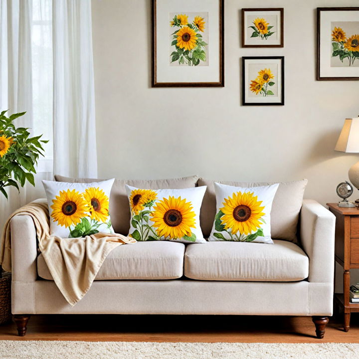 cheerful sunflower cushions