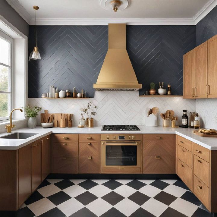 chevron and zigzag motifs for art deco kitchen