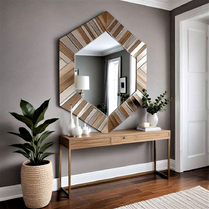 chevron pattern mirror for hallway