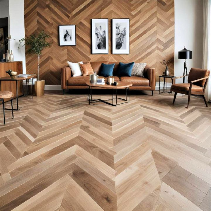 chevron wood flooring idea