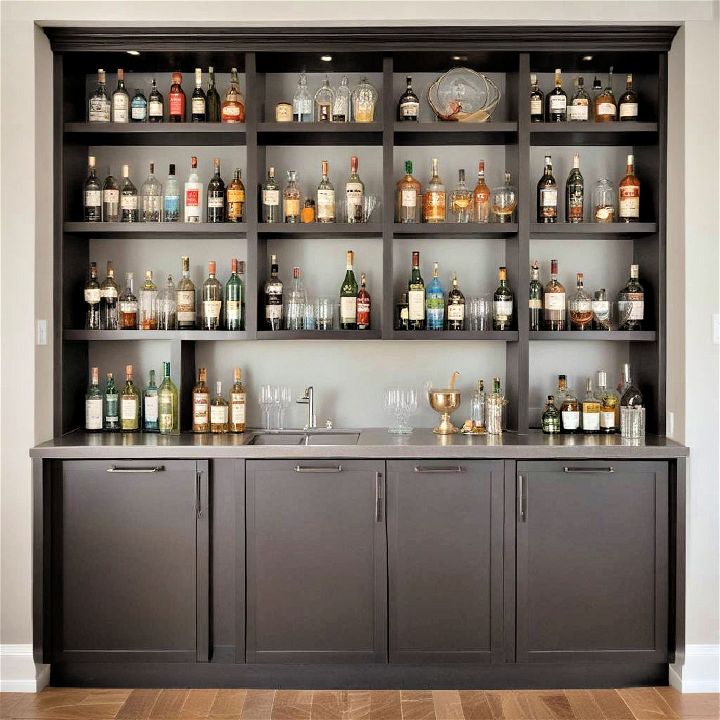 chic and organized home bar