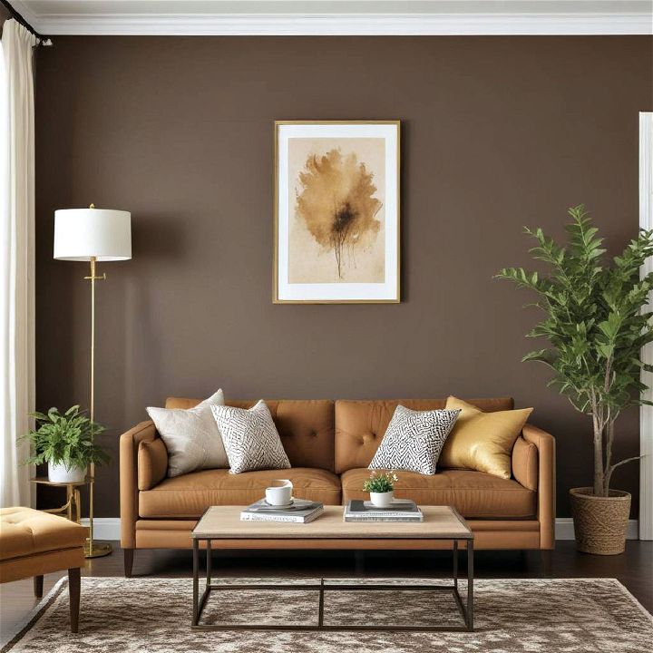 chocolate brown accent wall color