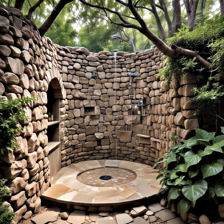 circular stone oasis shower