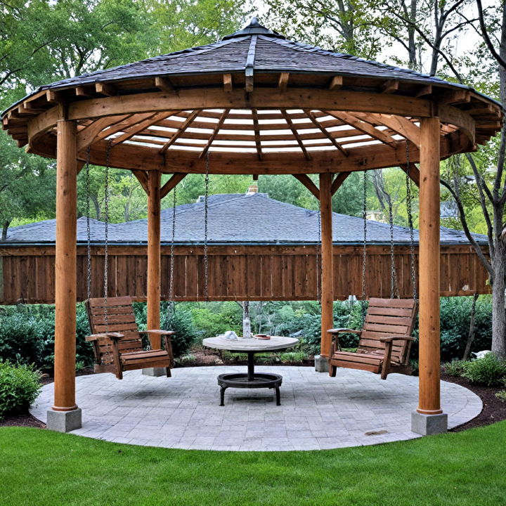 circular swing gazebo for a relaxing backyard