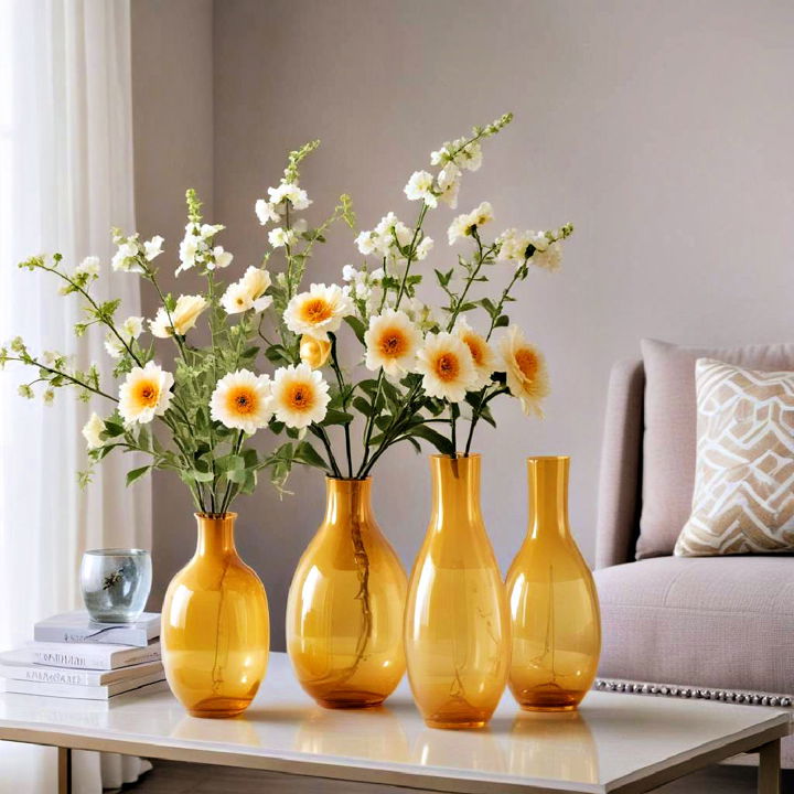 citrine vases charming addition to living room