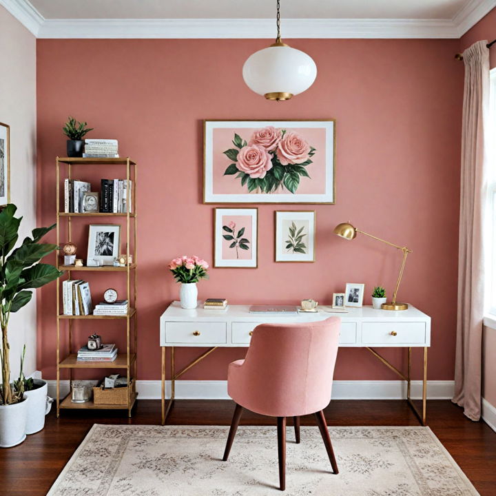 classic and modern dusty rose office