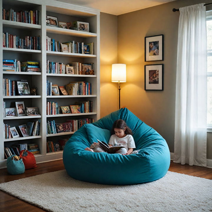 classic bean bag for kids reading nook