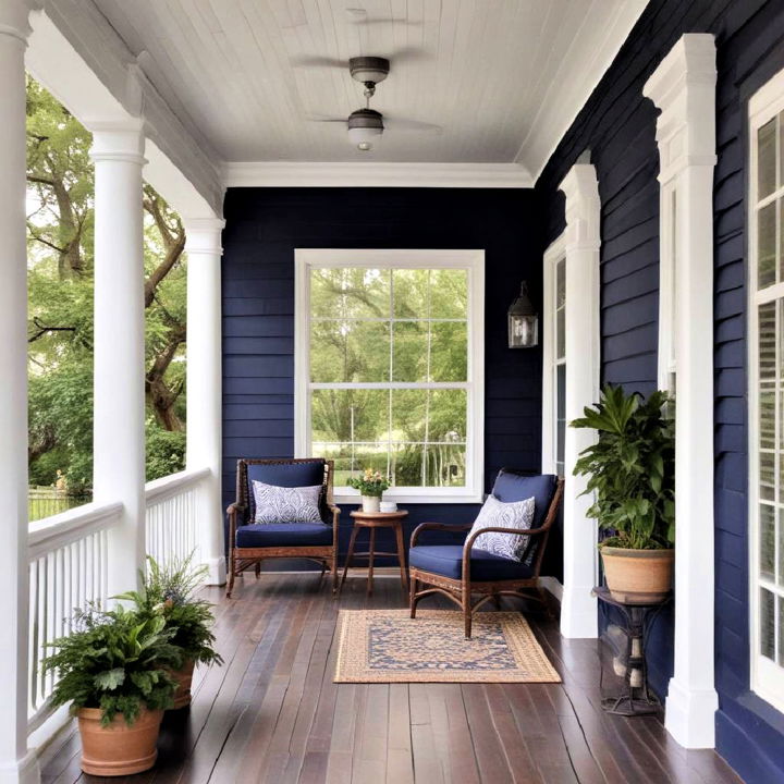 classic color navy porch
