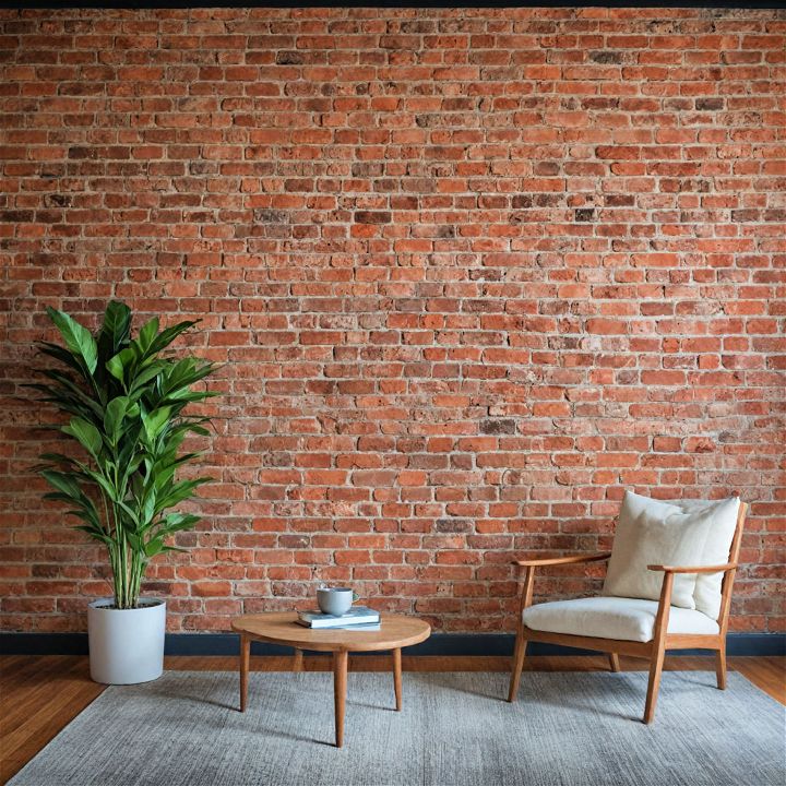 classic red brick accent wall