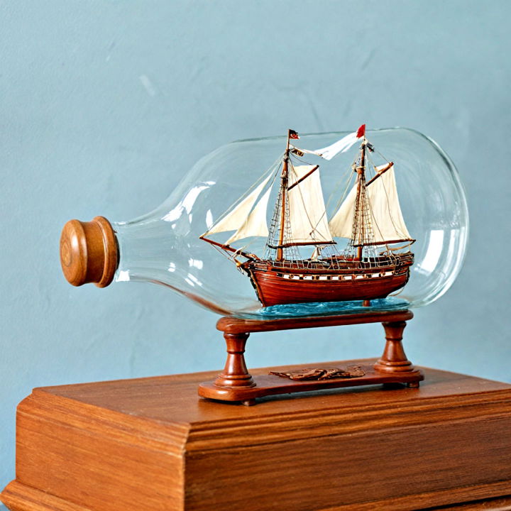 classic ship in a bottle nautical piece