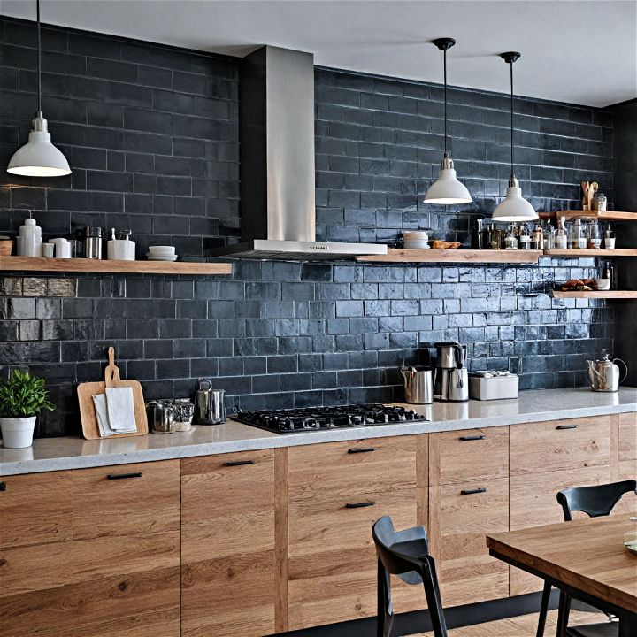 classic subway tile industrial kitchen