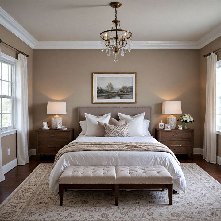 classic taupe bedroom