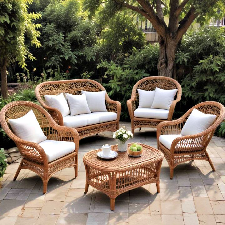 classic wicker furniture sets for garden