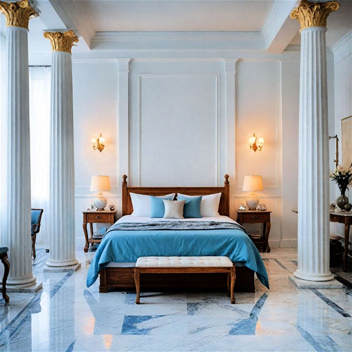classical greek themed bedroom