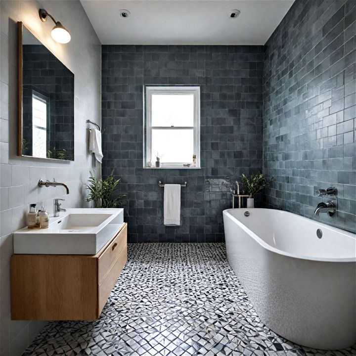 clean lines and geometric shapes scandinavian bathroom