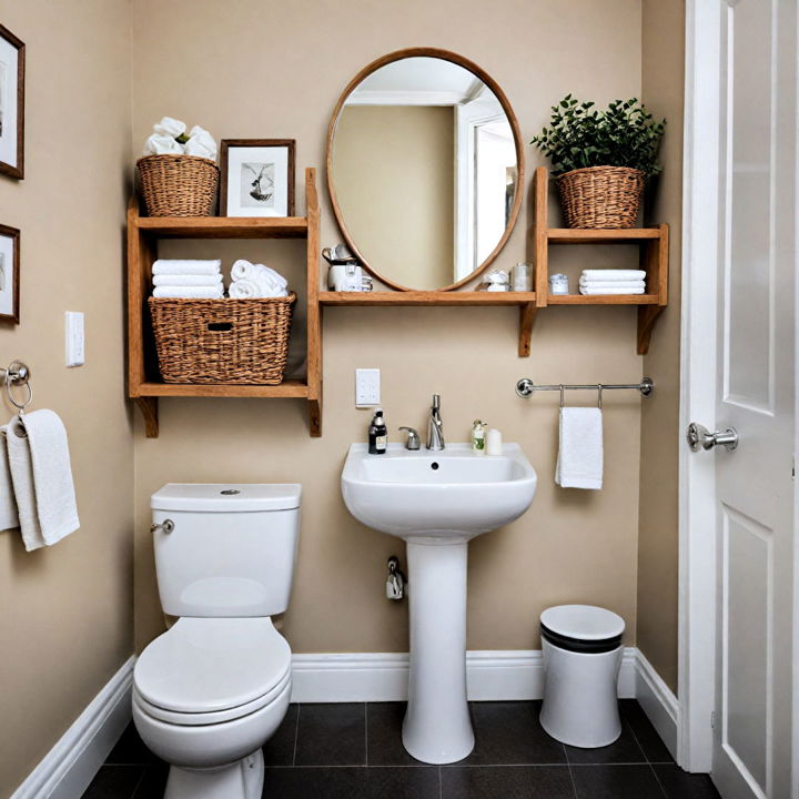 clever storage solution for downstairs toilet