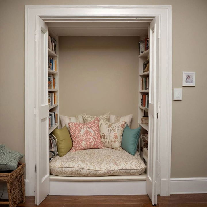 closet into a secret reading nook