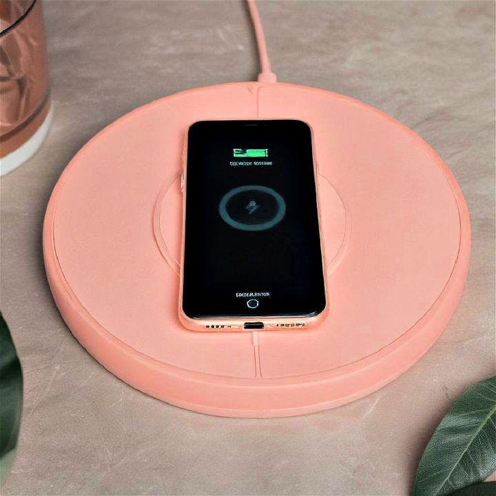 clutter free pink wireless charger