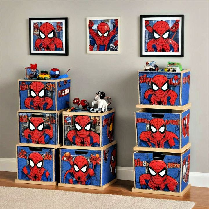 clutter free spiderman storage solutions
