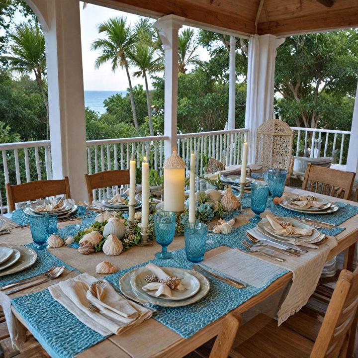 coastal breeze themed table setting
