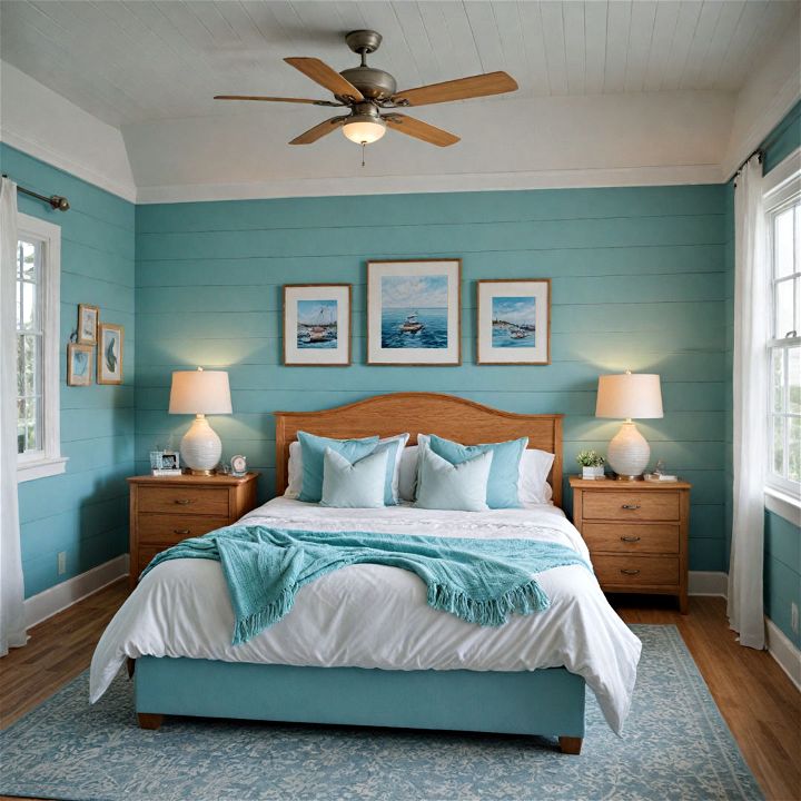 coastal chic shiplap bedroom