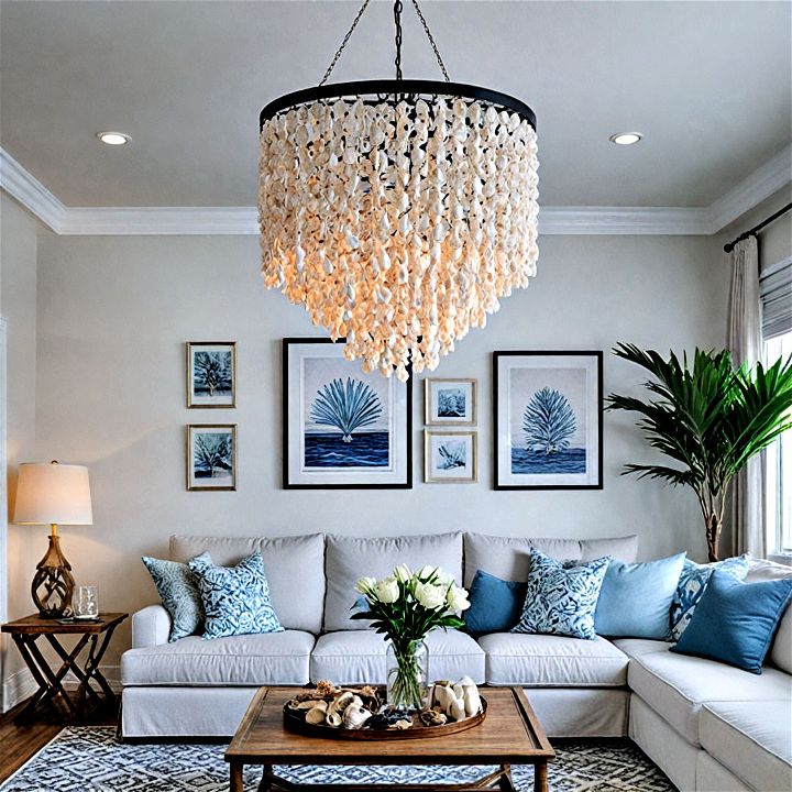 coastal inspired chandelier to add warmth