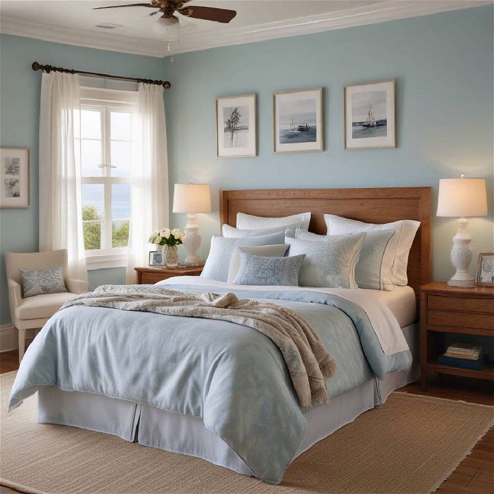 coastal theme eclectic bedroom