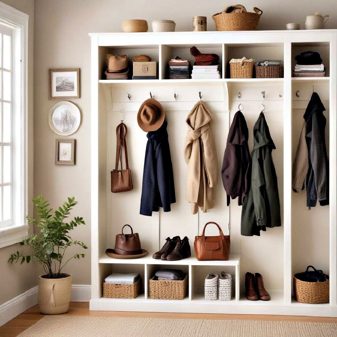 coat and hat rack for a hall closet