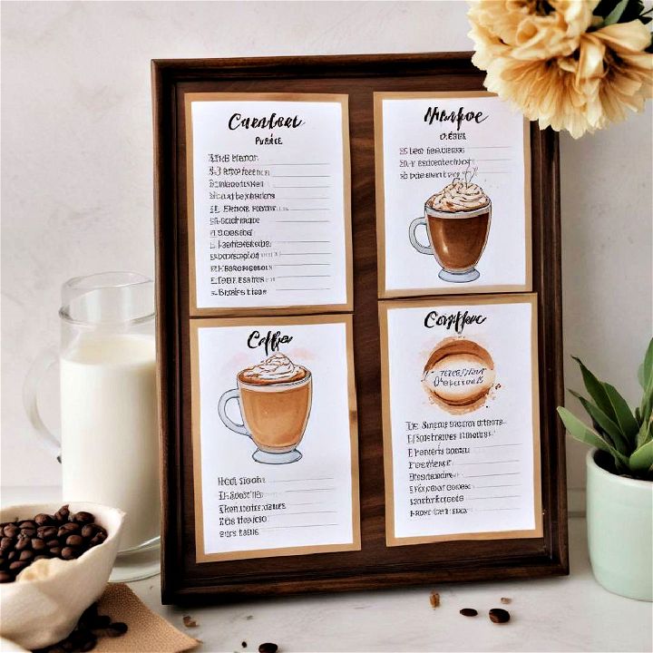 coffee recipe cards for office