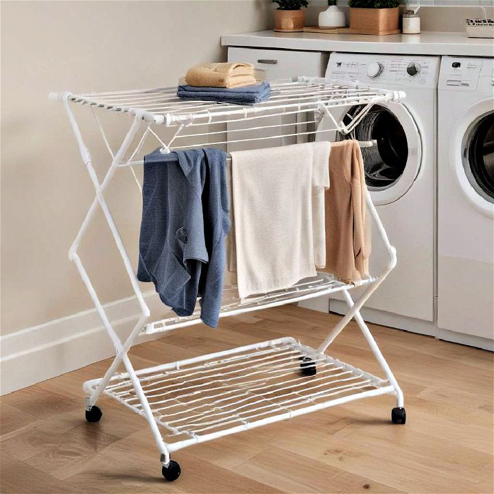 collapsible drying rack for laundry room