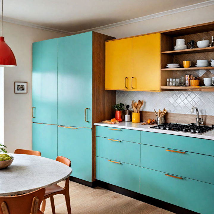 color blocked kitchen cabinets