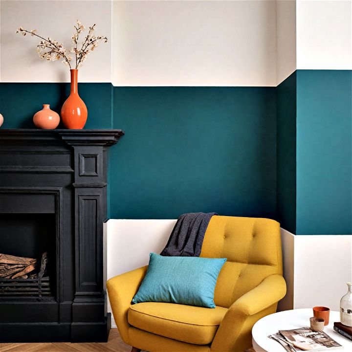 color blocking wall painting