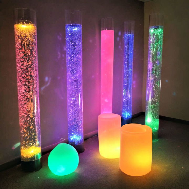 colorful bubble tubes for a sensory room