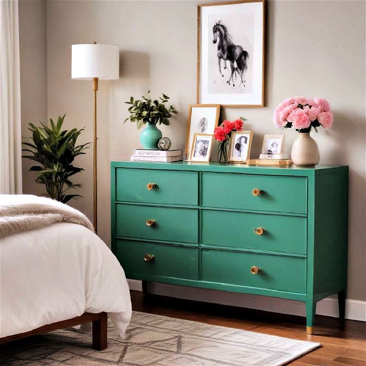 colorful furniture emerald green dresser