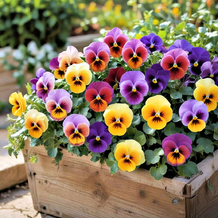colorful pansies for flower box