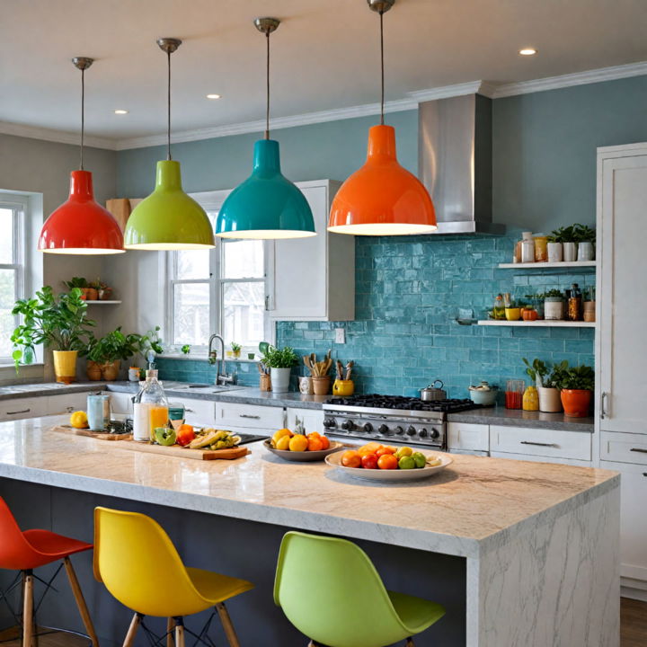 colorful pendant lights for kitchen