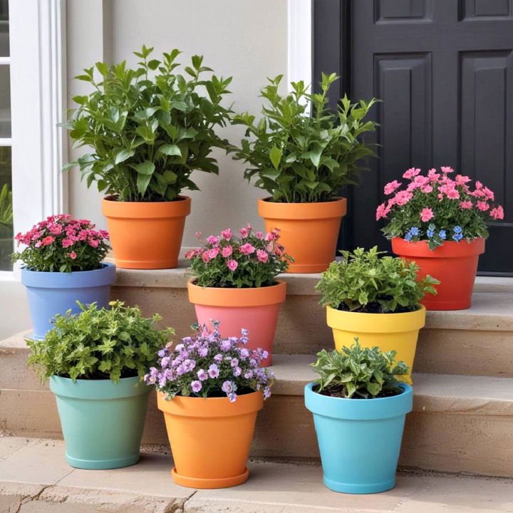 colorful planters for spring decor