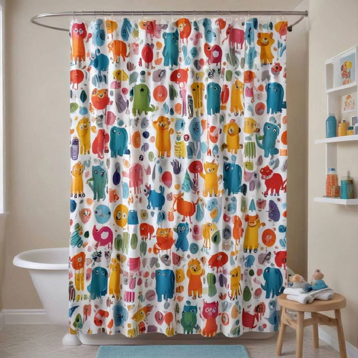 colorful shower curtain for child s bathroom
