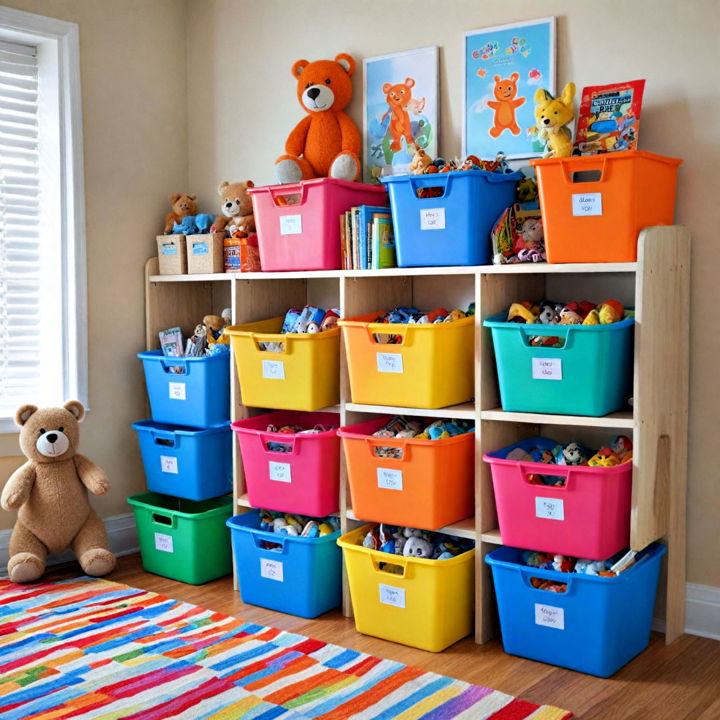 colorful storage bins home decoration