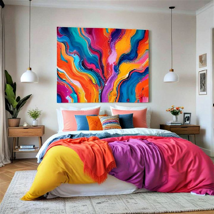 colorful wall art for bedroom