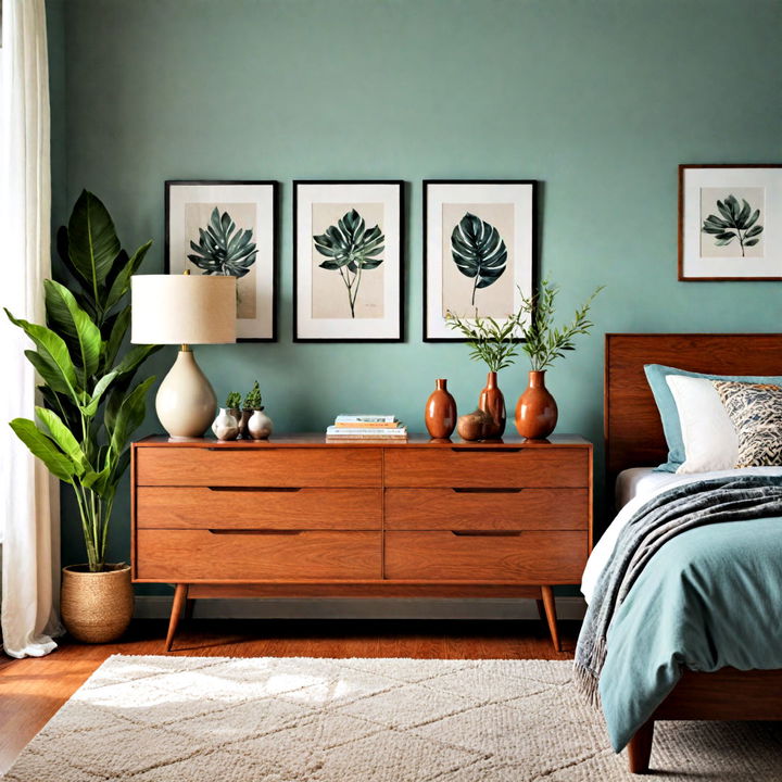 comfortable mid century modern bedroom