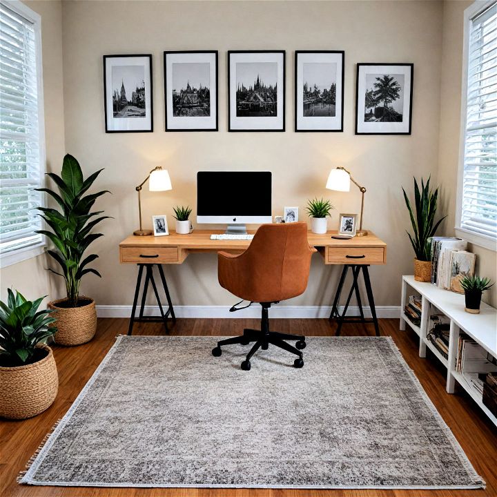 comfortable rug for her home office