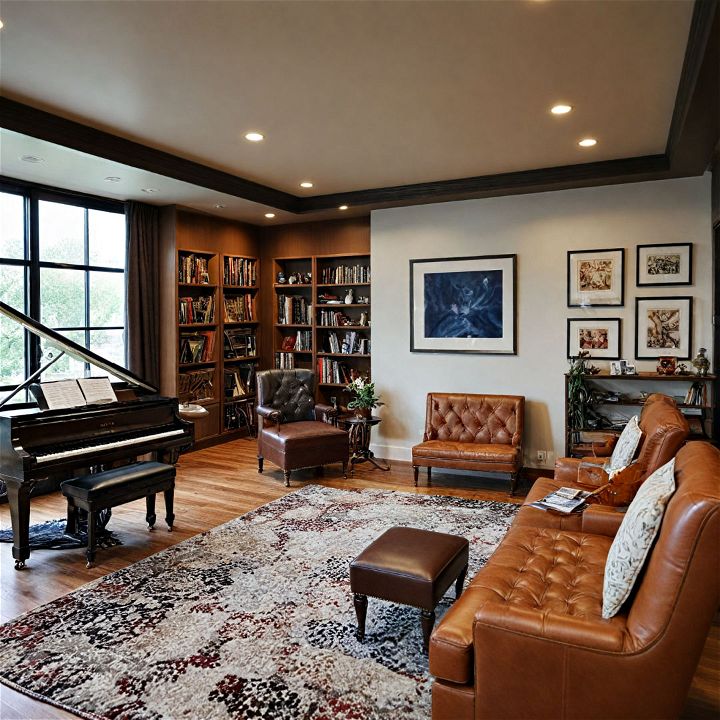 comfortable seating for music room