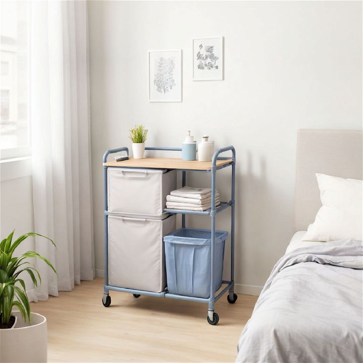 compact laundry cart folding table