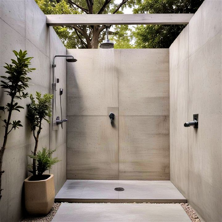 contemporary concrete shower
