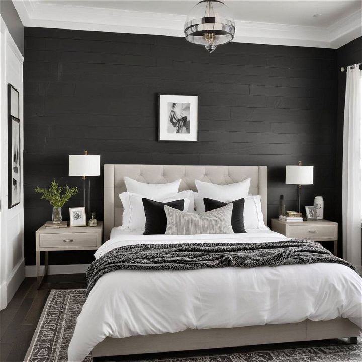 contemporary contrast with black shiplap wall