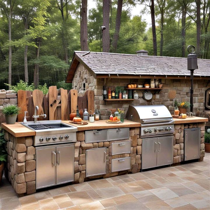 contemporary country outdoor kitchen