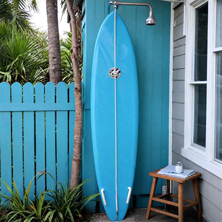 cool and carefree surfboard shower