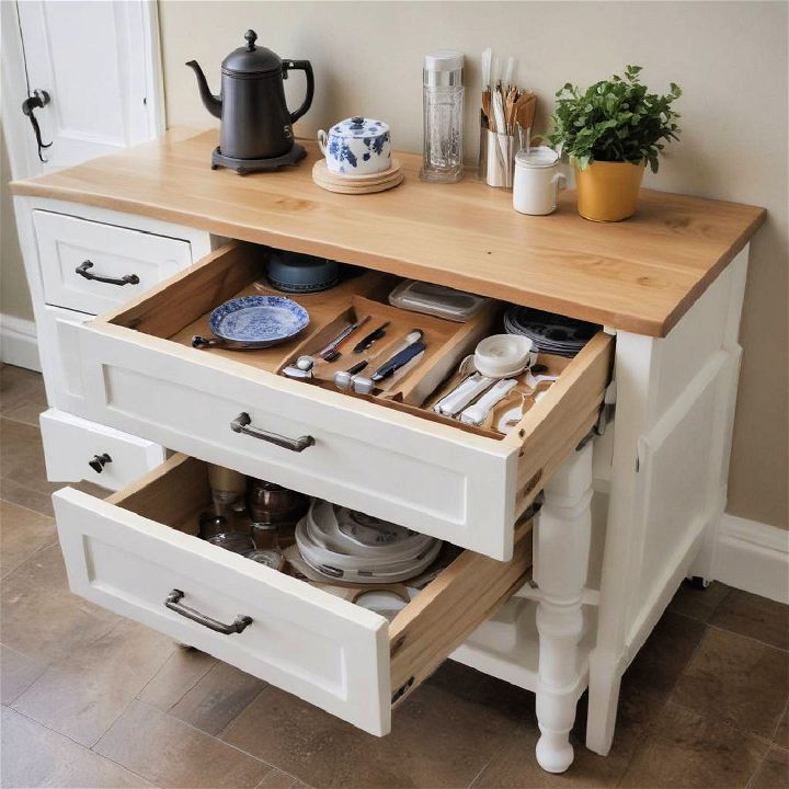 cool drawer kitchen desk idea
