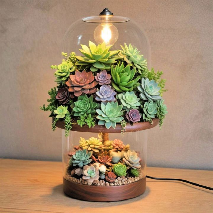 cool succulent garden lamp